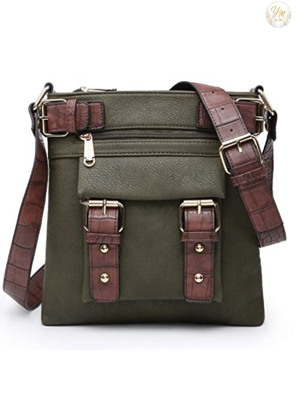 Dasein Vegan Leather Crossbody Messenger Shoulder Bag Travel Purse